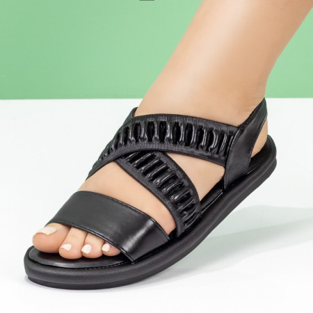 Sandale dama cu talpa joasa negre MOD05241