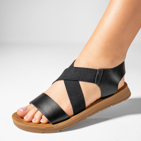 Sandale dama negre cu talpa joasa ZEF11343