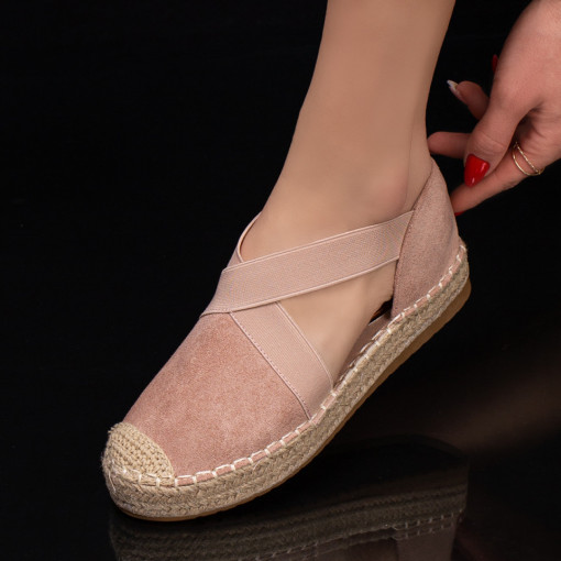 Sandale dama roz cu barete elastice si talpa groasa MDL04059