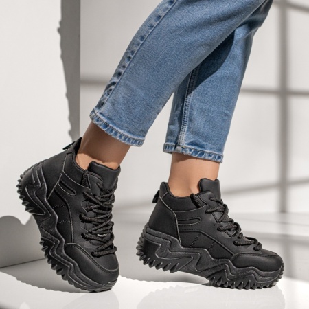 Sneakersi dama negri MOD12195, 3, modlet.ro