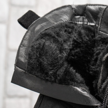 Bocanci negri cu siret si fermoar dama MOD06661, 2, modlet.ro