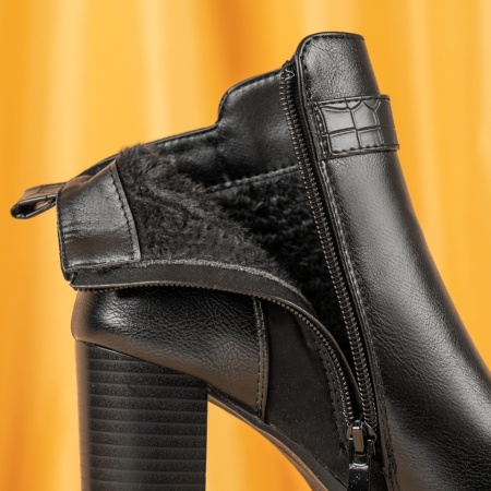 Botine dama cu toc gros negre MOD06705, 2, modlet.ro