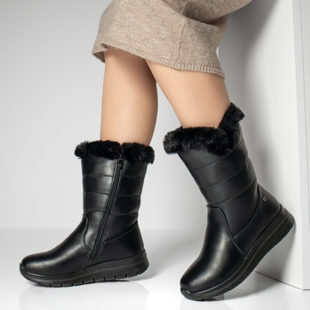 Cizme dama, Cizme dama cu talpa groasa negre MOD12849, modlet.ro