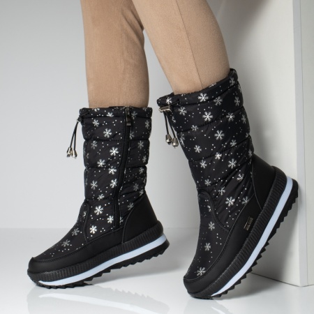 Cizme dama de fas cu fermoar negre MOD06677, 3, modlet.ro