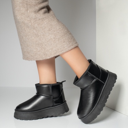 REDUCERI INCALTAMINTE, Cizme scurte dama tip UG negre MOD12592, modlet.ro