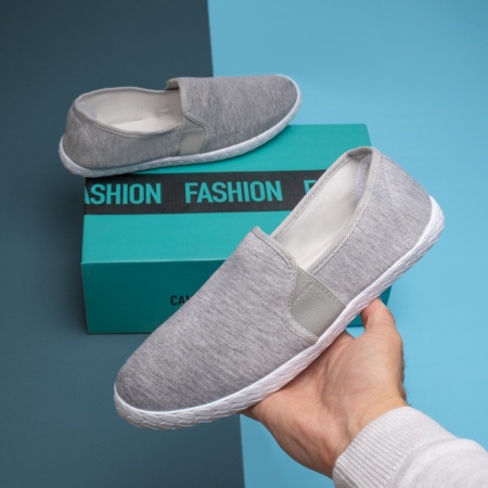 Plateste Jumatate!, Espadrile barbati din material textil gri MOD11809, modlet.ro