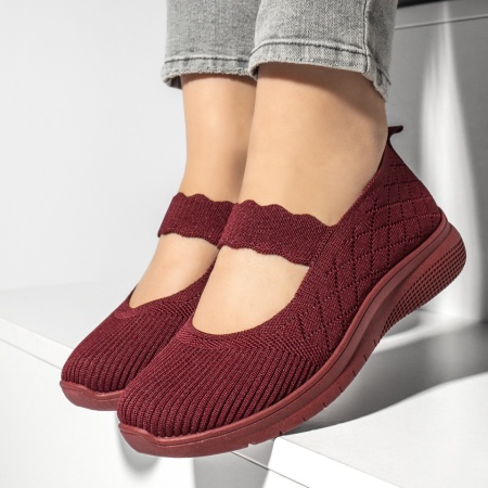 Espadrile dama cu talpa groasa visinii EMA12, 2, modlet.ro