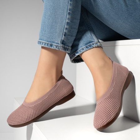 Pantofi dama, Espadrile dama cu talpa joasa din material textil roz MOD13064, modlet.ro