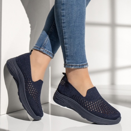 Espadrile sport dama cu perforatii albastre EMA14, 3, modlet.ro