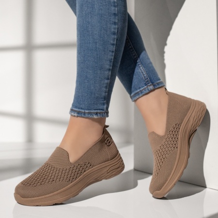Espadrile sport dama cu perforatii khaki MOD13397, 1, modlet.ro