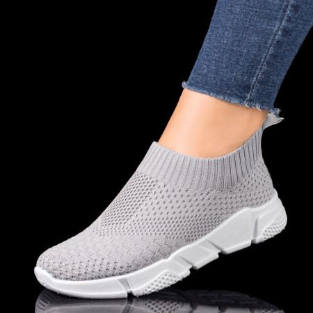 REDUCERI INCALTAMINTE, Espadrile sport dama cu talpa groasa gri MOD10146, modlet.ro