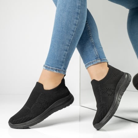 Espadrile sport dama cu talpa groasa negre ZEF13238