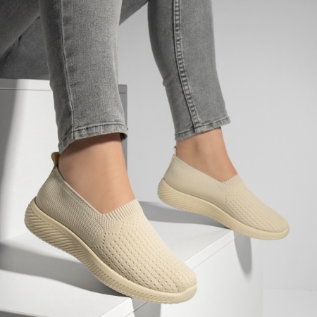 Espadrile sport dama din material textil bej MOD13173, 4, modlet.ro
