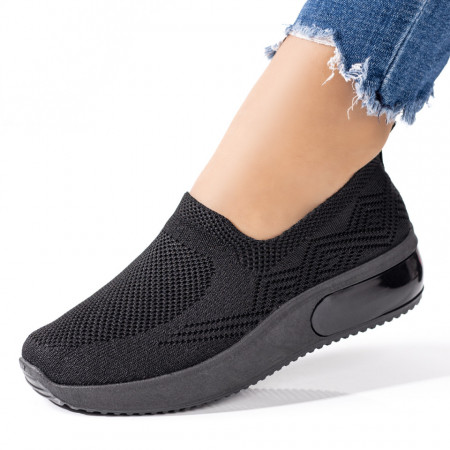 REDUCERI INCALTAMINTE, Espadrile sport dama negre din material textil MOD03291, modlet.ro