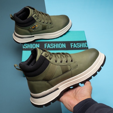 Ghete barbati cu talpa groasa verzi MOD14081, 4, modlet.ro