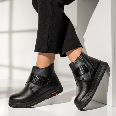 Ghete dama cu fermoar si scai negre MOD14098, 3, modlet.ro