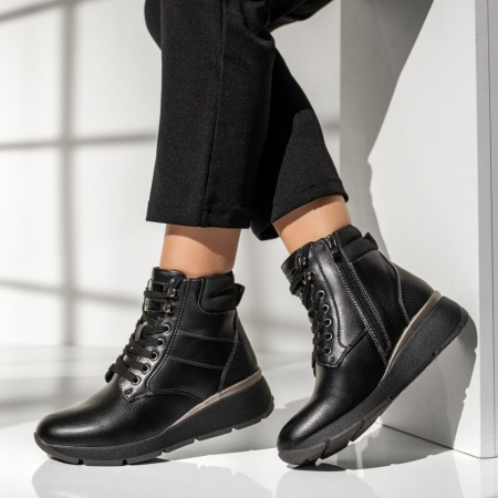 Ghete dama cu platforma negre MOD12343, 2, modlet.ro