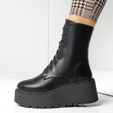 Ghete dama cu talpa groasa negre MOD14167, 3, modlet.ro