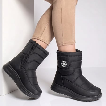 Ghete dama din fas cu talpa groasa negre GINA37, 3, modlet.ro