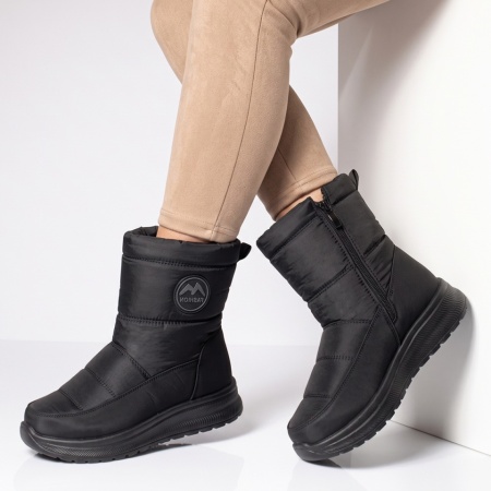 Ghete dama din fas cu talpa groasa negre GINA39, 3, modlet.ro