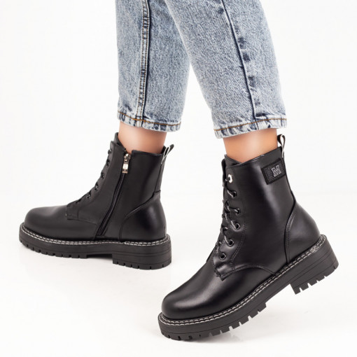 Ghete dama negre cu siret si fermoar MOD07154, 4, modlet.ro