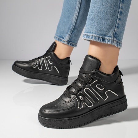 REDUCERI INCALTAMINTE, Ghete sport dama cu siret negre MOD11845, modlet.ro