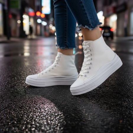 Ghete sport dama cu talpa groasa albe MOD07978, 4, modlet.ro