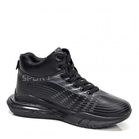 Ghete sport negre cu talpa groasa si siret MOD06766, 4, modlet.ro