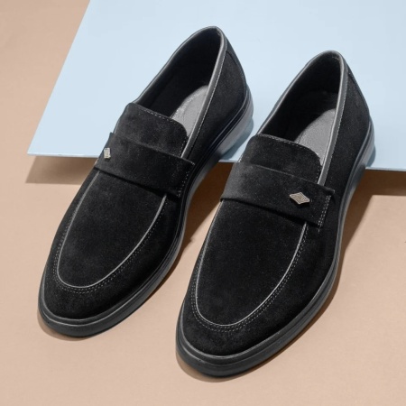 REDUCERI INCALTAMINTE, Mocasini negri suede barbati MOD11919, modlet.ro