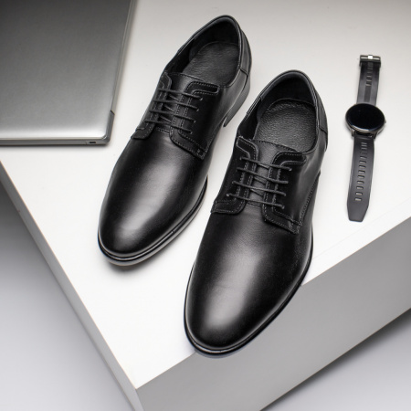 REDUCERI INCALTAMINTE, Pantofi barbati eleganti cu siret negri din Piele naturala MOD09408, modlet.ro