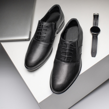 REDUCERI INCALTAMINTE, Pantofi barbati eleganti cu siret negri din Piele naturala MOD09861, modlet.ro