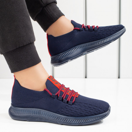 REDUCERI INCALTAMINTE, Pantofi barbati sport albastri cu rosu MOD08525, modlet.ro