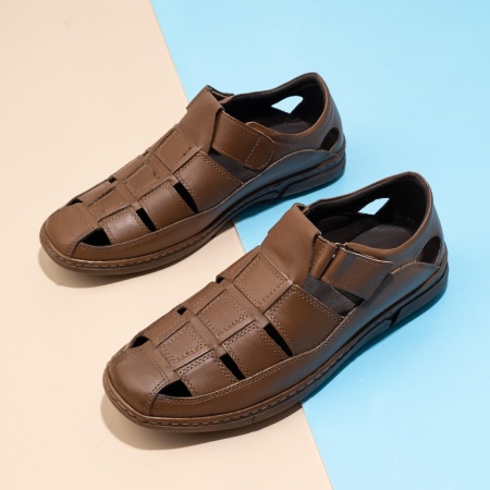 Pantofi casual barbati cu perforatii maro din Piele naturala RADU2, 3, modlet.ro