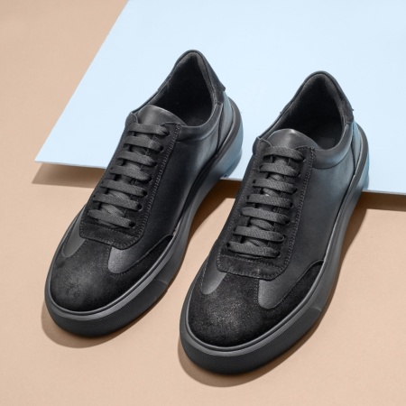 Pantofi barbati, Pantofi casual barbati cu siret negri din Piele naturala MOD13139, modlet.ro