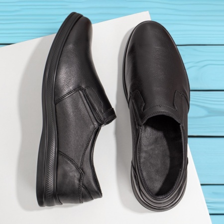 REDUCERI INCALTAMINTE, Pantofi casual barbati negri din Piele naturala MOD11277, modlet.ro