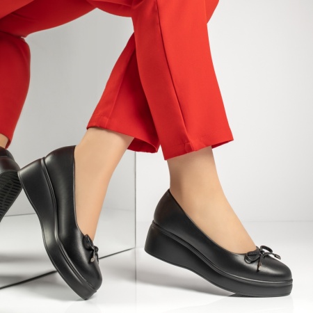 Pantofi casual dama cu platforma si fundita negri MOD13373, 4, modlet.ro