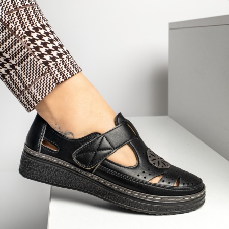 Pantofi casual dama cu platforma si inchidere cu scai negri MOD14263, 2, modlet.ro