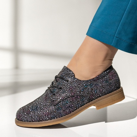 Pantofi casual dama cu siret multicolor MOD14309, 2, modlet.ro