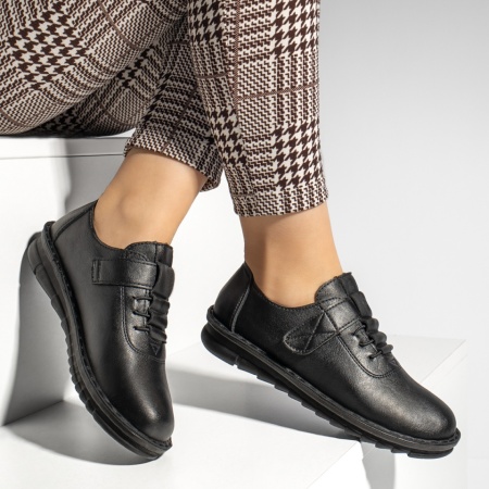 Pantofi casual dama cu siret si scai negri MOD13227, 4, modlet.ro
