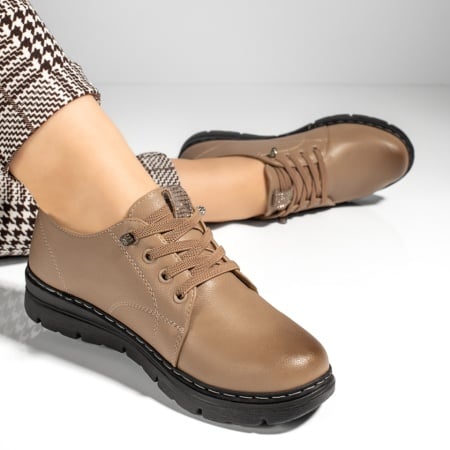 Pantofi casual dama cu strasuri maro ZEF13097, 3, zeforia.ro