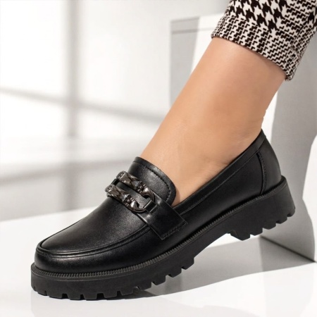 Pantofi casual dama cu talpa groasa negri LILI15, 2, modlet.ro