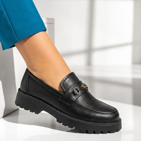 Pantofi casual dama cu talpa groasa negri MARA22, 2, modlet.ro