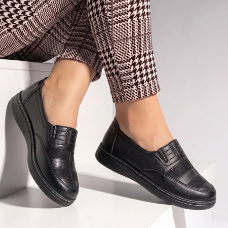 Pantofi casual dama cu talpa joasa negri IOANA22, 3, modlet.ro