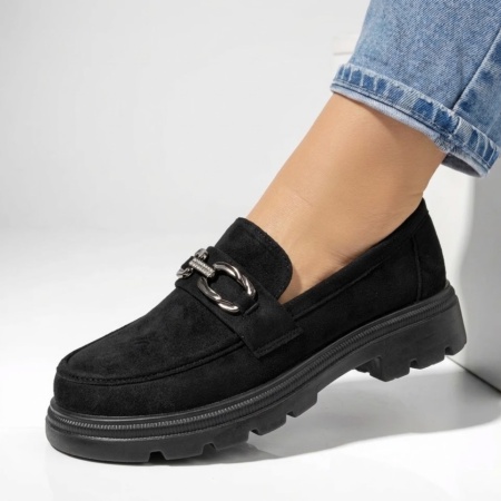 Pantofi casual dama negru suede MARA19, 2, modlet.ro
