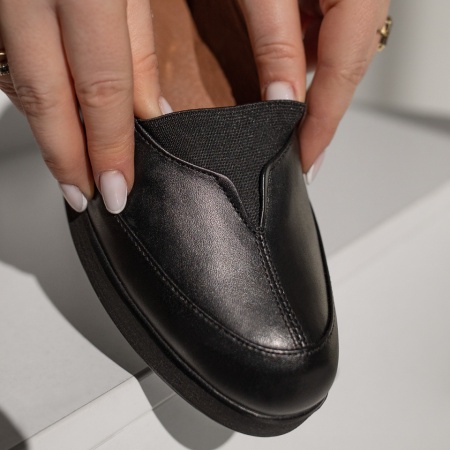 Pantofi dama casual cu platforma negri din Piele naturala MOD03550, 4, modlet.ro