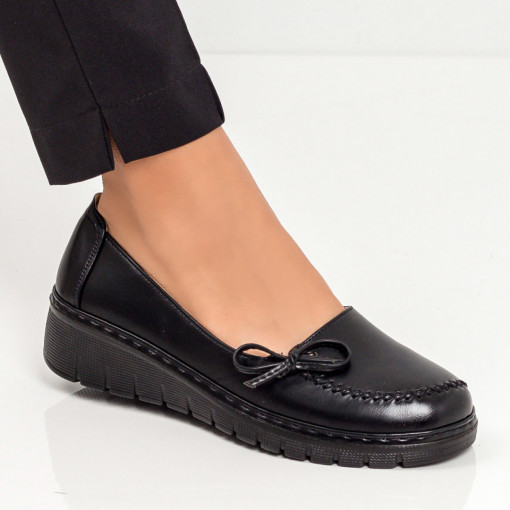 Pantofi dama casual cu platforma negri si funda MOD05907
