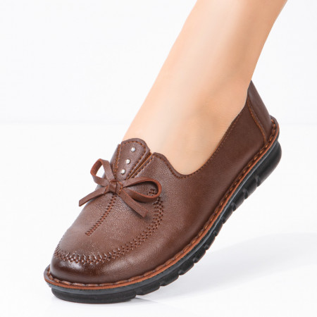 Pantofi casual dama, Pantofi dama casual maro cu funda si pietre aplicate ZEF01599 - zeforia.ro