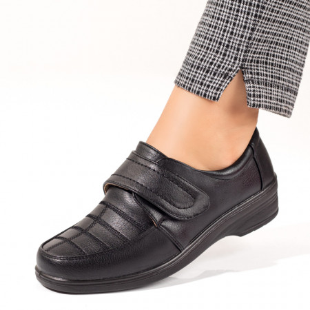 Pantofi dama, Pantofi dama casual negri cu inchidere cu scai ZEF10315 - zeforia.ro