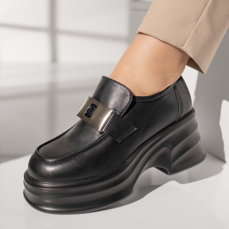 schimbat preturi, Pantofi dama casual negri cu platforma MOD11831, modlet.ro