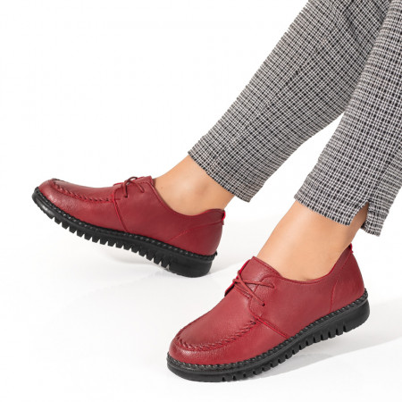 Pantofi dama casual rosii cu siret MOD03858, 3, modlet.ro